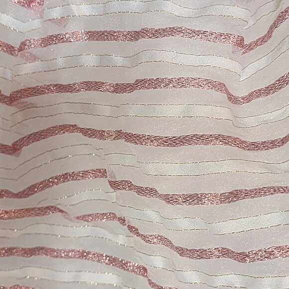 The Childrens Place White Gold Sparkle Pink Stripe Fit & Flare Lined Dress 9-12M - Picture 12 of 16